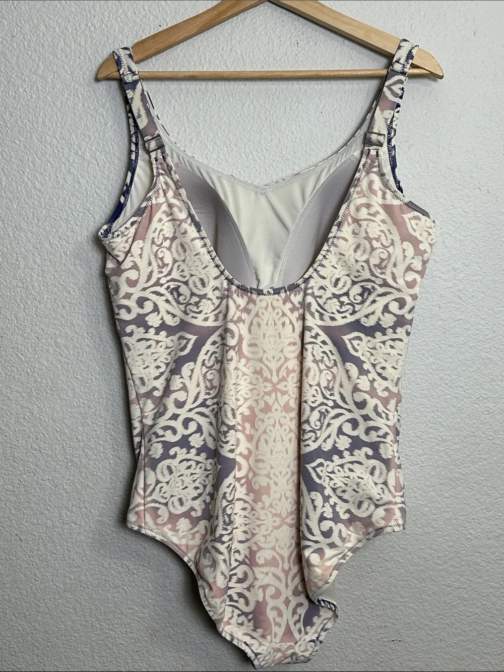 Lands End‎ One Piece Swimsuit Padded Cream Womens 16 L Swimwear
